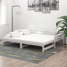 Houten slaapbank van massief grenenhout met praktische afmetingen - Wit - Bedden & bedframes
