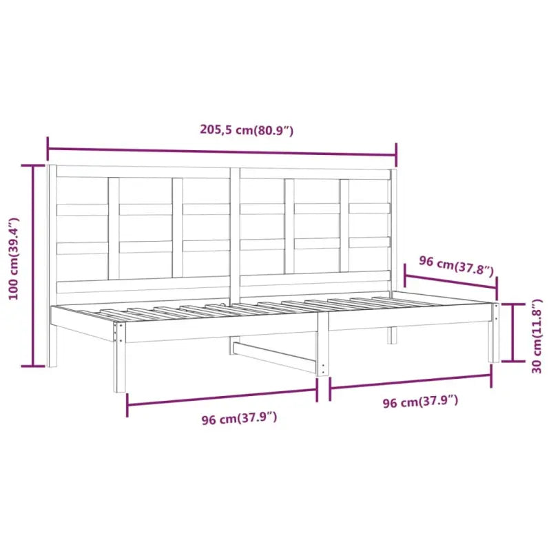 Houten slaapbank van massief grenenhout met tijdloos design - Bedden & bedframes