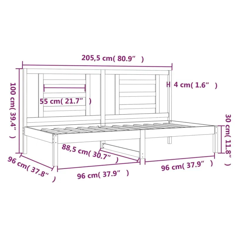 Houten Slaapbank van Massief Grenenhout met Tijdloos Design - Bedden & bedframes