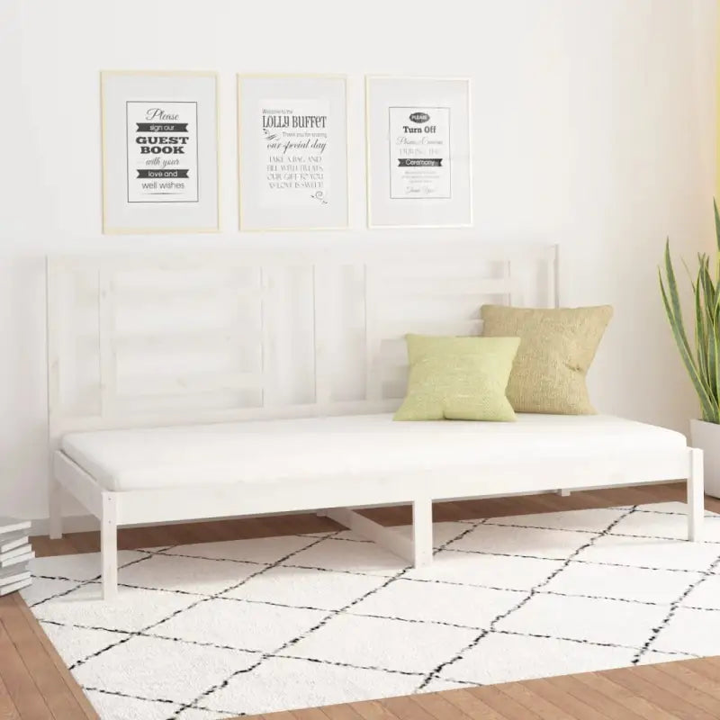 Houten Slaapbank van Massief Grenenhout met Tijdloos Design - Wit / 90 x 200 cm - Bedden & bedframes