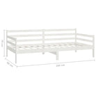 Houten slaapbank van massief grenenhout met zit- en logeergelegenheid - Wit - Bedden & bedframes