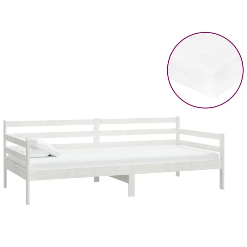 Houten slaapbank van massief grenenhout met zit- en logeergelegenheid - Wit - Bedden & bedframes