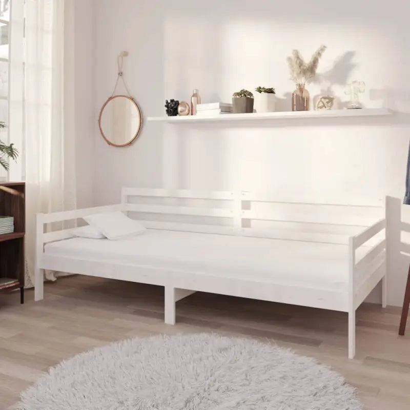 Houten slaapbank van massief grenenhout met zit- en logeergelegenheid - Wit - Bedden & bedframes