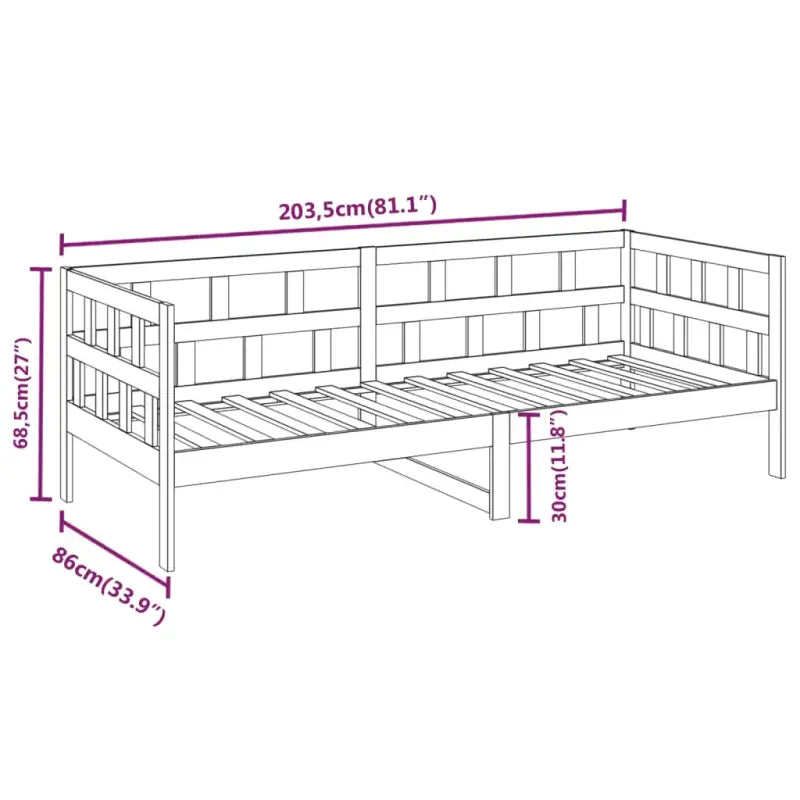Houten slaapbank van massief grenenhout voor dag en nacht gebruik - Bedden & bedframes