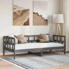 Houten slaapbank van massief grenenhout voor dag en nacht gebruik - Grijs / 90 x 200 cm - Bedden & bedframes