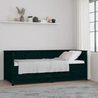 Houten slaapbank van massief grenenhout voor gasten blijven slapen - Zwart / 80 x 200 cm - Bedden & bedframes
