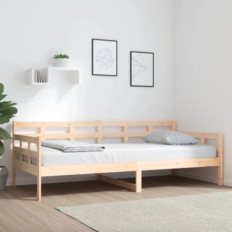 Houten slaapbank van massief grenenhout voor gasten blijven slapen - Naturel / 90 x 200 cm - Bedden & bedframes