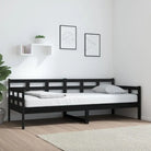 Houten slaapbank van massief grenenhout voor gasten blijven slapen - Zwart / 80 x 200 cm - Bedden & bedframes