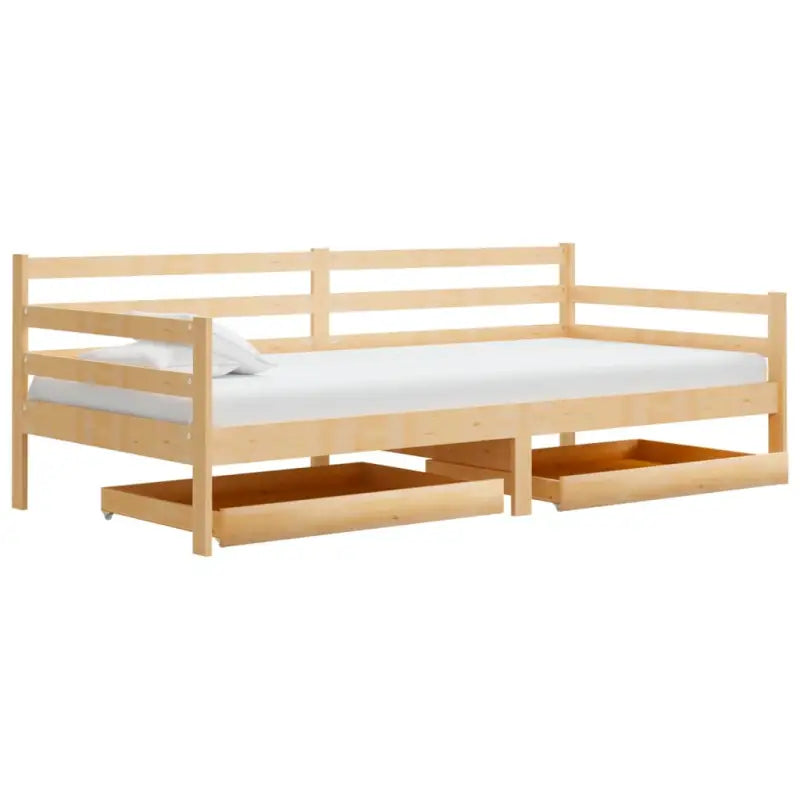 Houten slaapbank van massief grenenhout voor gasten en zitcomfort - Bruin - Bedden & bedframes