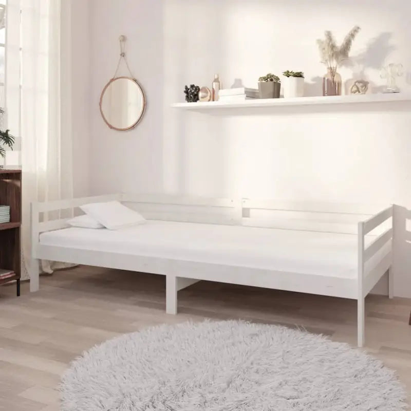 Houten Slaapbank van Massief Grenenhout voor Logees en Comfort - Wit - Bedden & bedframes