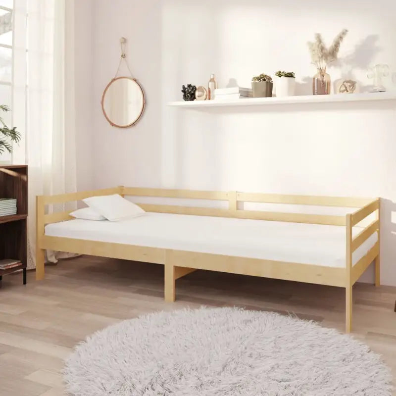 Houten slaapbank van massief grenenhout voor logees en lounge - Bruin - Bedden & bedframes