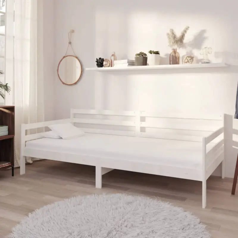 Houten slaapbank van massief grenenhout voor logés en dagelijks gebruik - Wit - Bedden & bedframes