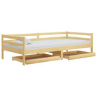 Houten slaapbank van massief grenenhout voor logés en daggebruik - Bruin - Bedden & bedframes