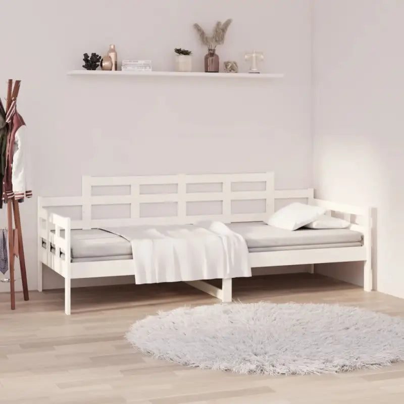Houten slaapbank van massief grenenhout voor onverwachts gasten blijven slapen - Wit / 90 x 200 cm - Bedden & bedframes