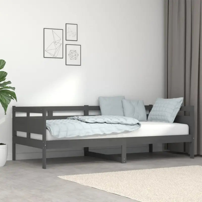 Houten slaapbank van massief grenenhout voor onverwachts gasten slapen - Grijs / 90 x 200 cm - Bedden & bedframes