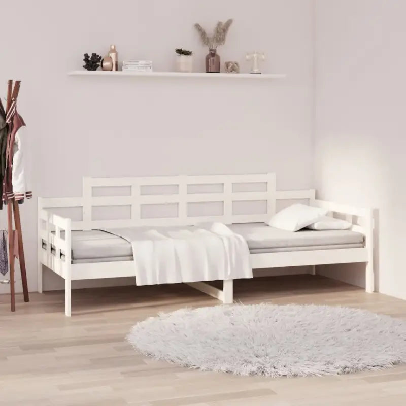 Houten slaapbank van massief grenenhout voor onverwachts gasten blijven slapen - Wit / 90 x 190 cm - Bedden & bedframes