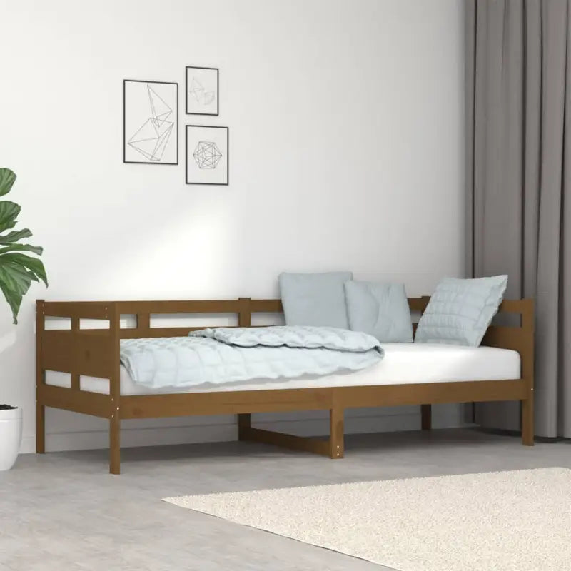 Houten slaapbank van massief grenenhout voor onverwachts gasten slapen - Honingbruin / 80 x 200 cm - Bedden & bedframes