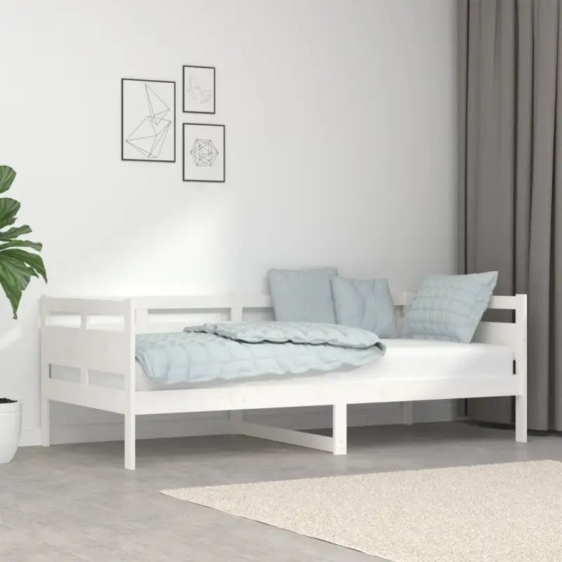 Houten slaapbank van massief grenenhout voor onverwachts gasten slapen - Wit / 90 x 190 cm - Bedden & bedframes