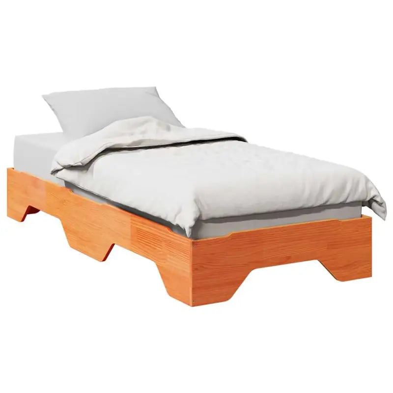 Houten stapelbaar bedframe van massief grenenhout voor twee bedden - Wasbruin / 90 x 190 cm - Bedden & bedframes