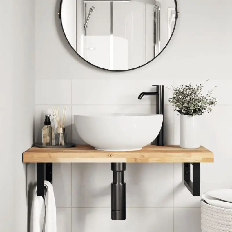 Houten tafelblad van massief acaciahout voor een frisse look - Naturel (onafgewerkt) / 80 x 40 x 4 cm / 1 - Tafelbladen
