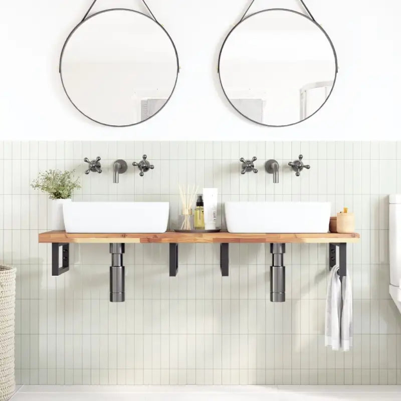 Houten tafelblad van massief acaciahout voor een frisse look - Naturel (onafgewerkt) / 140 x 40 x 4 cm / 1 - Tafelbladen