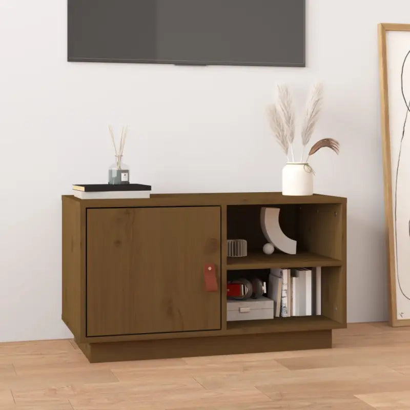 Houten televisiemeubel van massief grenenhout voor je woonruimte - Honingbruin / 1 - Tv-meubels