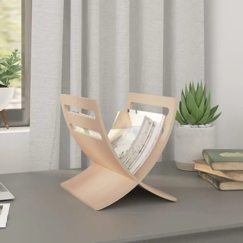 Houten Tijdschriftenrek voor Organisatie in Woonkamer en Eetkamer - Beige / 1 - Tijdschriftenrekken