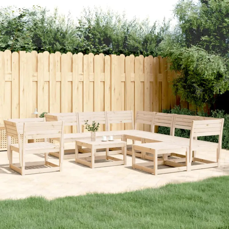 Houten tuin loungeset van massief grenenhout met wasbruin afwerkingen - Natuurlijk grenenhout / zonder kussens