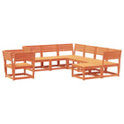 Houten tuin loungeset van massief grenenhout met wasbruin afwerkingen - Tuinsets