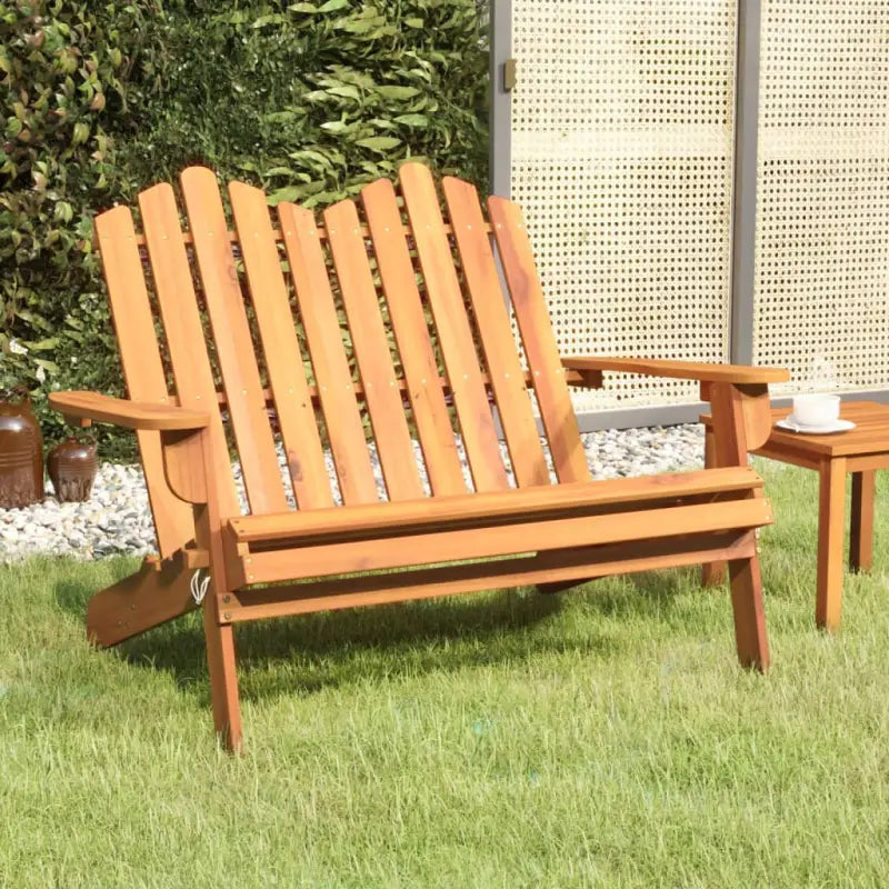Houten tuinbank in Adirondack stijl van massief acaciahout - Naturel / 1 / Nee - Tuinbanken