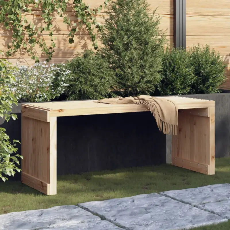 Houten tuinbank van massief grenenhout met verlengbaar ontwerp - Natuurlijk grenenhout / 1 - Tuinbanken