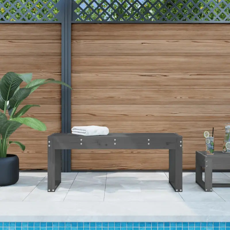 Houten tuinbank van massief grenenhout voor buitengebruik - Grijs grenenhout / 110 x 38 x 45 cm / 1 - Tuinbanken