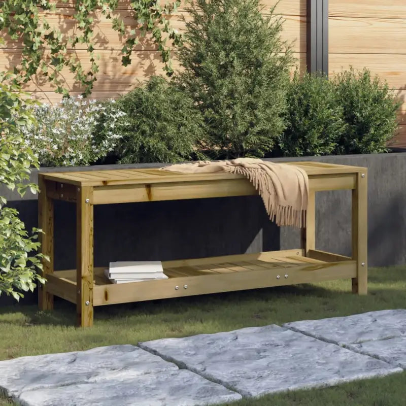Houten tuinbank van massief grenenhout voor buitengebruik - Naturel geïmpregneerd / 108 x 35 x 45 cm / 1 - Tuinbanken