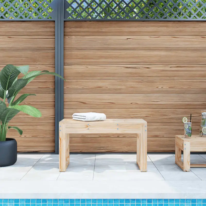 Houten tuinbank van massief grenenhout voor buitengebruik - Natuurlijk grenenhout / 80 x 38 x 45 cm / 1 - Tuinbanken