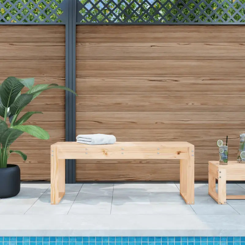 Houten tuinbank van massief grenenhout voor buitengebruik - Natuurlijk grenenhout / 110 x 38 x 45 cm / 1 - Tuinbanken