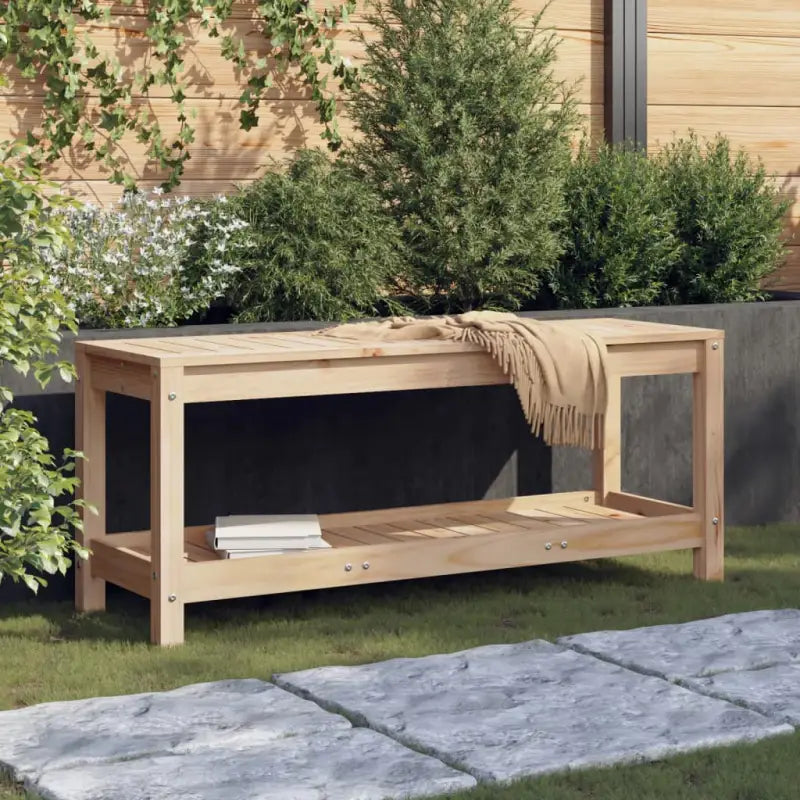 Houten tuinbank van massief grenenhout voor buitengebruik - Natuurlijk grenenhout / 108 x 35 x 45 cm / 1 - Tuinbanken