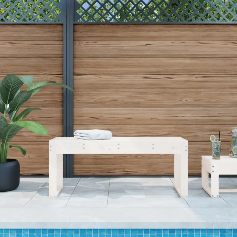 Houten tuinbank van massief grenenhout voor buitengebruik - Wit grenenhout / 110 x 38 x 45 cm / 1 - Tuinbanken