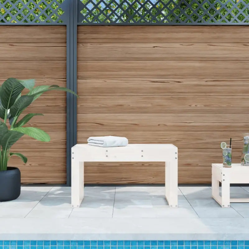 Houten tuinbank van massief grenenhout voor buitengebruik - Wit grenenhout / 80 x 38 x 45 cm / 1 - Tuinbanken