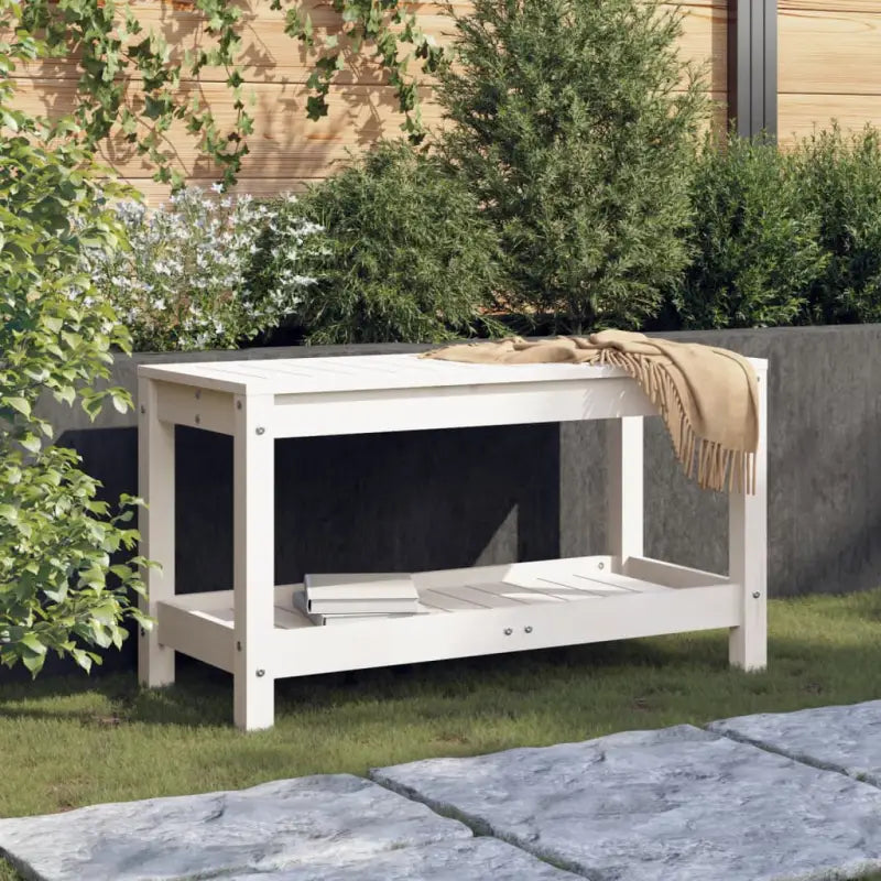 Houten tuinbank van massief grenenhout voor buitengebruik - Wit grenenhout / 82.5 x 35 x 45 cm / 1 - Tuinbanken