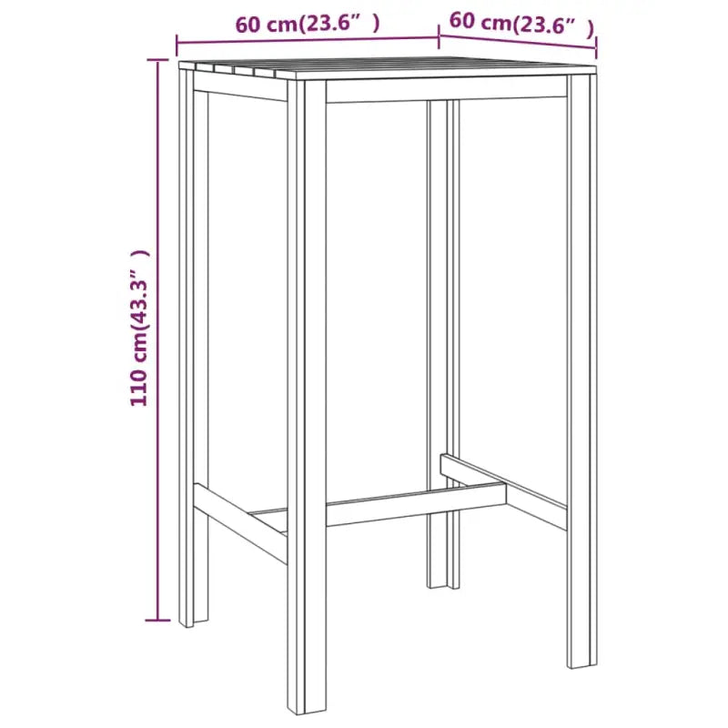 Houten Tuinbarset voor Gezelligheid en Ontspanning - 60 x 60 x 110 cm (tafel) - Tuinsets