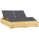 Houten tuinbed met kussens voor rustieke buitenstijl - Antraciet / 1 - Ligstoelen