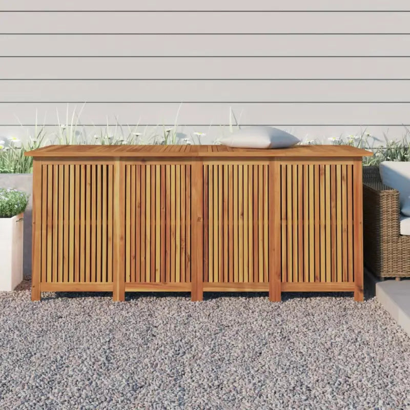 Houten tuinbox van massief acaciahout met waterbestendige zak voor andere spullen - 175 x 80 x 75 cm - Opbergboxen