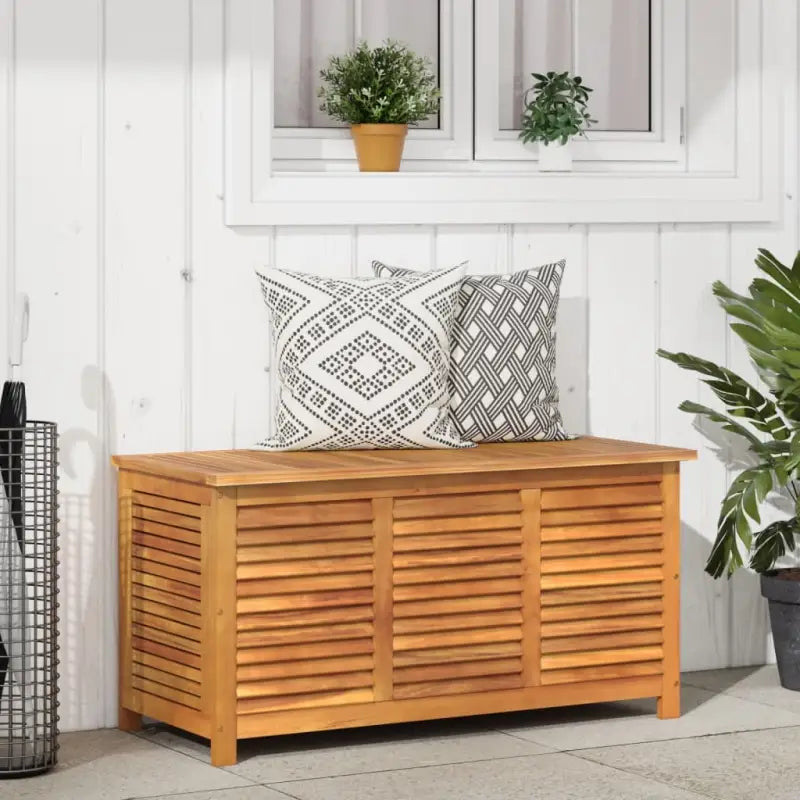 Houten tuinbox van massief acaciahout voor buitenopslag - 113 x 50 x 56 cm - Opbergboxen voor buiten