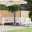 Houten tuinloungeset van massief grenenhout met elegante ontwerpen - Wit grenenhout - Tuinsets
