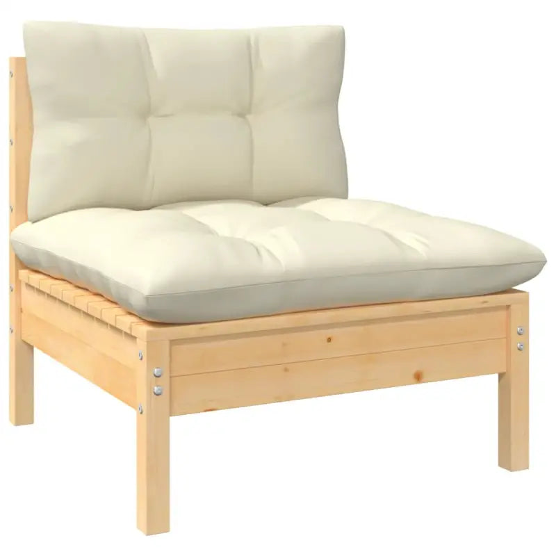 Houten tuinmeubelset met massief grenenhout en comfortabele kussens - Tuinsets