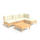 Houten tuinmeubelset met massief grenenhout en comfortabele kussens - Tuinsets