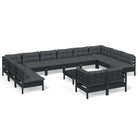 Houten tuinmeubelset met massief grenenhout en comfortabele kussens - Tuinsets