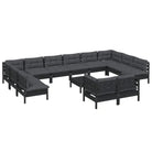 Houten tuinmeubelset met massief grenenhout en comfortabele kussens - Tuinsets