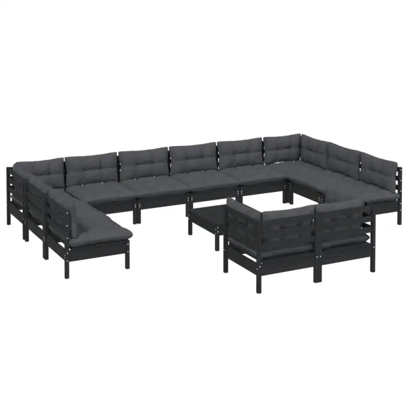 Houten tuinmeubelset met massief grenenhout en comfortabele kussens - Tuinsets
