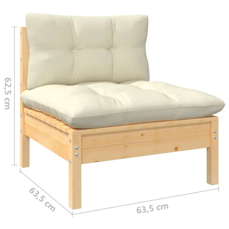 Houten tuinmeubelset met massief grenenhout en comfortabele kussens - Tuinsets
